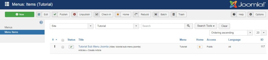 Cara Menambah Sub Menu pada Website Joomla 5
