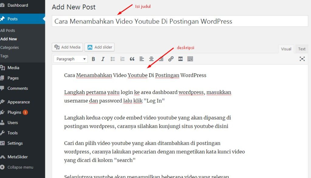 Cara Menambahkan Video Youtube Di Postingan WordPress 7